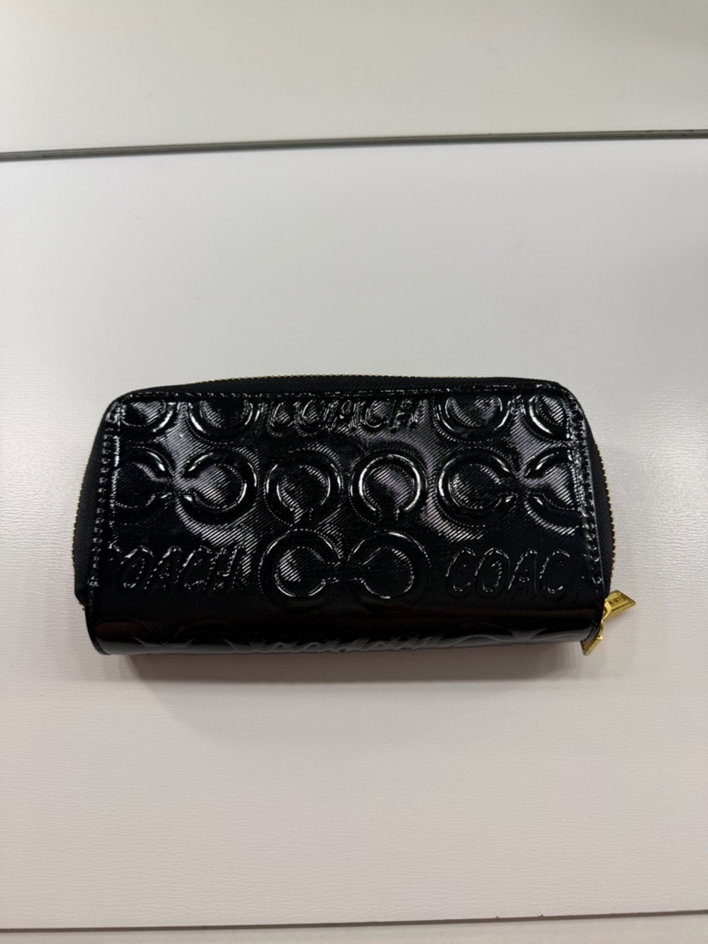 Coach Black Leather Zip Wallet